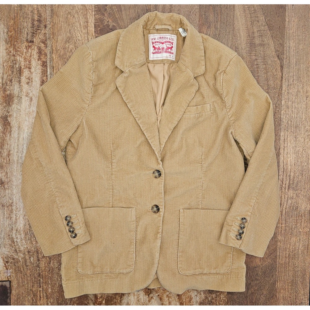 Levi's Autumn Corduroy Blazer Women's Small Iced Coffee Vintage Inspired
